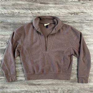Universal Thread cropped fuzzy quarter zip